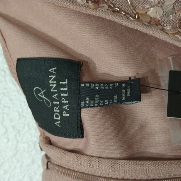 Adrianna Papell Women's Beaded Mesh Blouson Dress - Picture 10 of 13